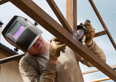 Welding the steel structures